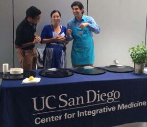 Dr. and Mrs. Silberman prepare to present a "Food is Medicine" cooking demonstration.